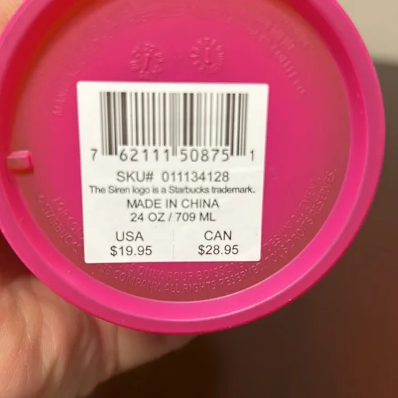 Starbucks Lemon Prism Spray Pink Gradient Ombre Summer 2022 Venti Tumbler 24 oz. - Picture 2 of 4